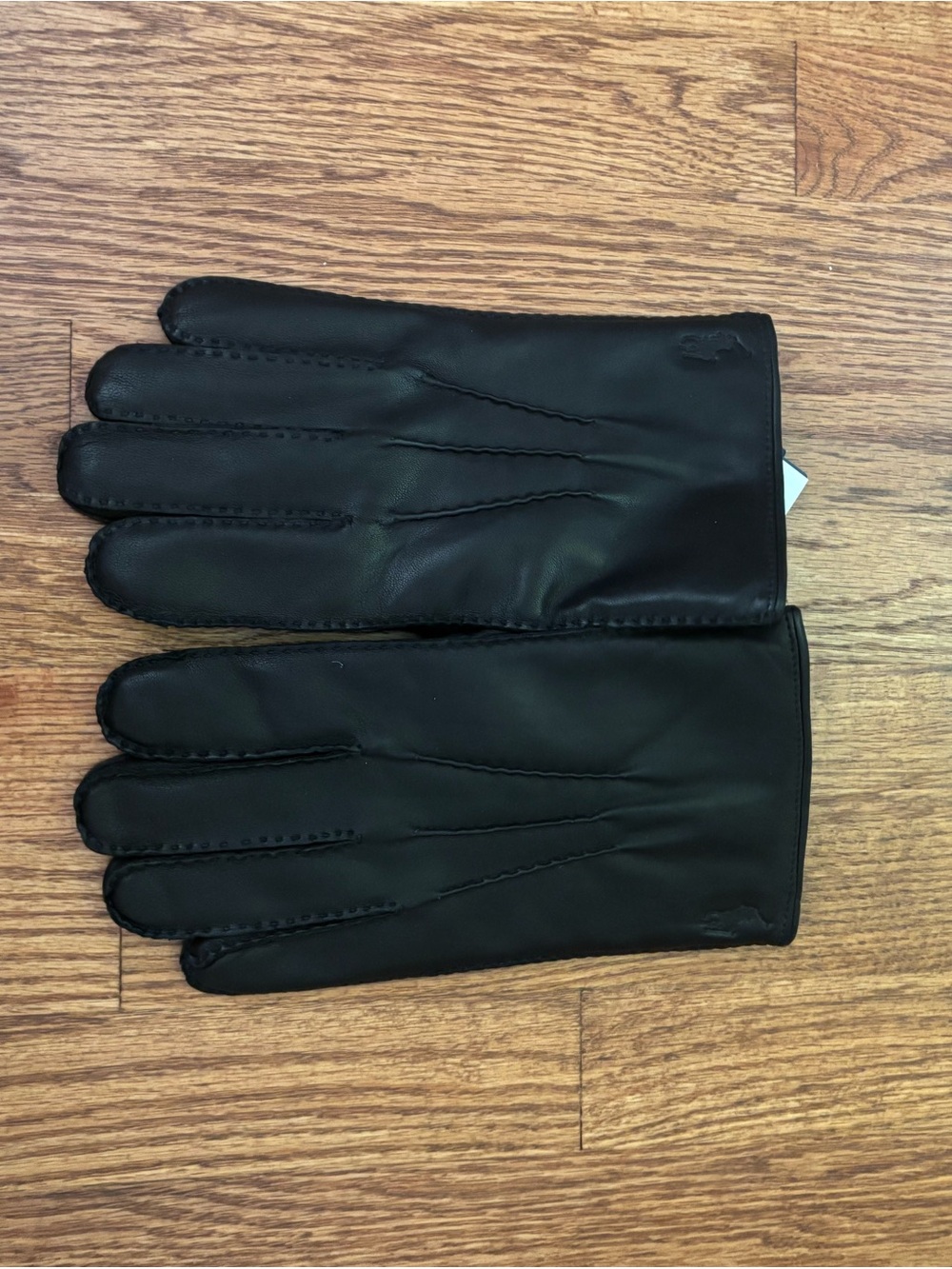 Men's POLO Ralph Lauren Black Leather & Cashmere Gloves - NWT size L